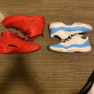 Jordan “UNC” 11 low and “Gym Red” 12